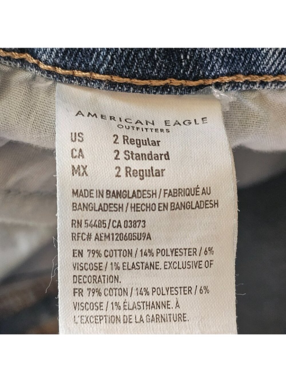 American Eagle Mom Jean Womens 2 High Rise Tapered Denim Light Wash Stretch - Picture 8 of 11